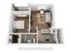 A1 3D Floor Plan One-Bedroom Floor Plan A1 | Avenues at Creekside Apartments